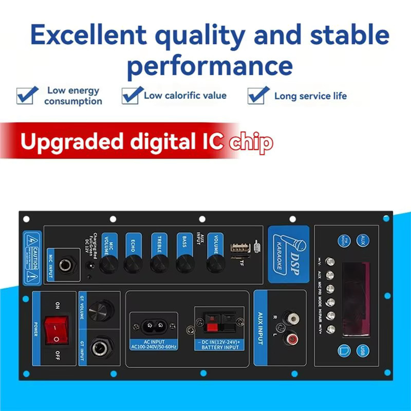 3CGRO-DSP Bluetooth Verstärker Modul für 8-18 Zoll Trolley Lautsprecher Outdoor Audio Amp Mono Stereo Schwarz - Bild 4