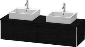 Duravit XSquare Waschtischunterschrank in Schwarz Matt, wandhängend mit 4 Türen und Schubladen, Breite: 160 cm, Höhe: 54,8 cm, Tiefe: 40 cm - Bild 1