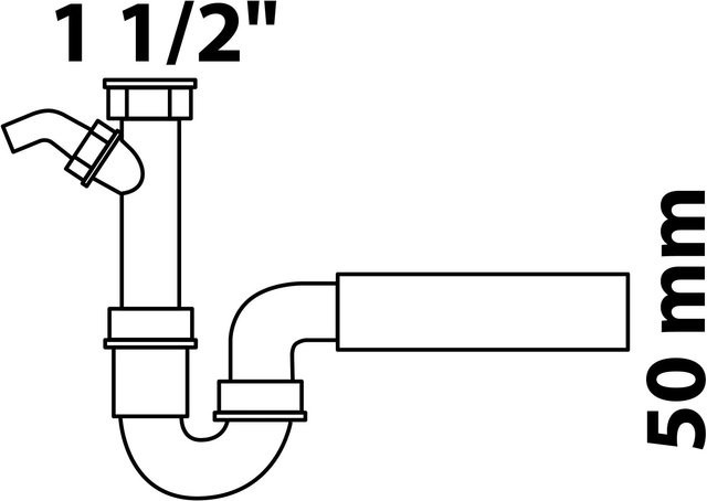 Kirchhoff Eco Save Siphon für Küchenspülen aus recyceltem Kunststoff mit 50 mm Anschluss und 3/4 Zoll Anschluss - Bild 1