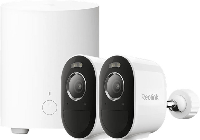 Reolink Argus B330 Doppelpack mit Home Hub 1 Lite WiFi Kamera Set in Weiß - Bild 1