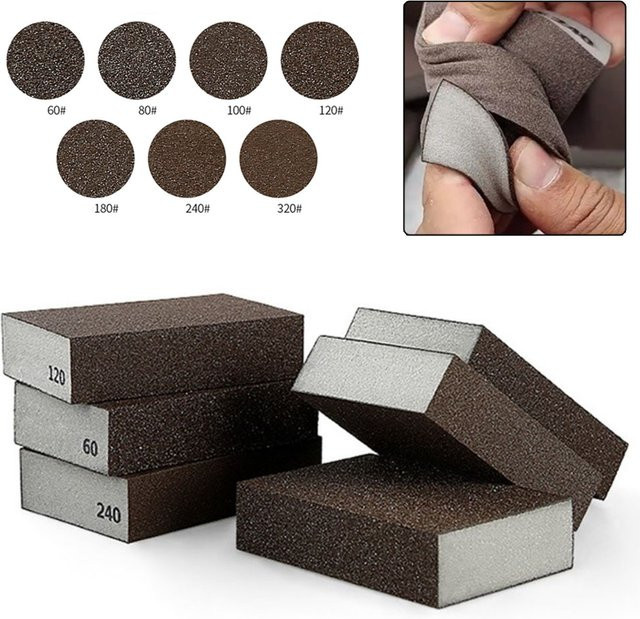 Schleifschwammblock DAZZLEEX in Beige und Braun mit Körnung 60–320 # für Sandstein und Wände - Bild 1