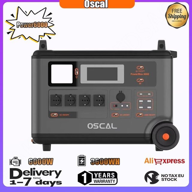 Oscal Powermax6000 Tragbare Ladestation und Solargenerator für Zuhause, Camping und Notfall-Backup - Bild 1