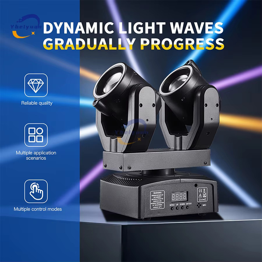 Ybeiyuan Doppel Kopf Moving Head Strahl Licht mit Blende und Fernbedienung DMX512 in Schwarz - Bild 4