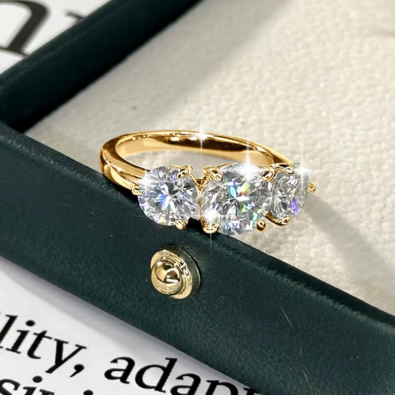 Anziw Verlobungsring, Moissanit, 14k Gold Filled, Damen - Bild 3