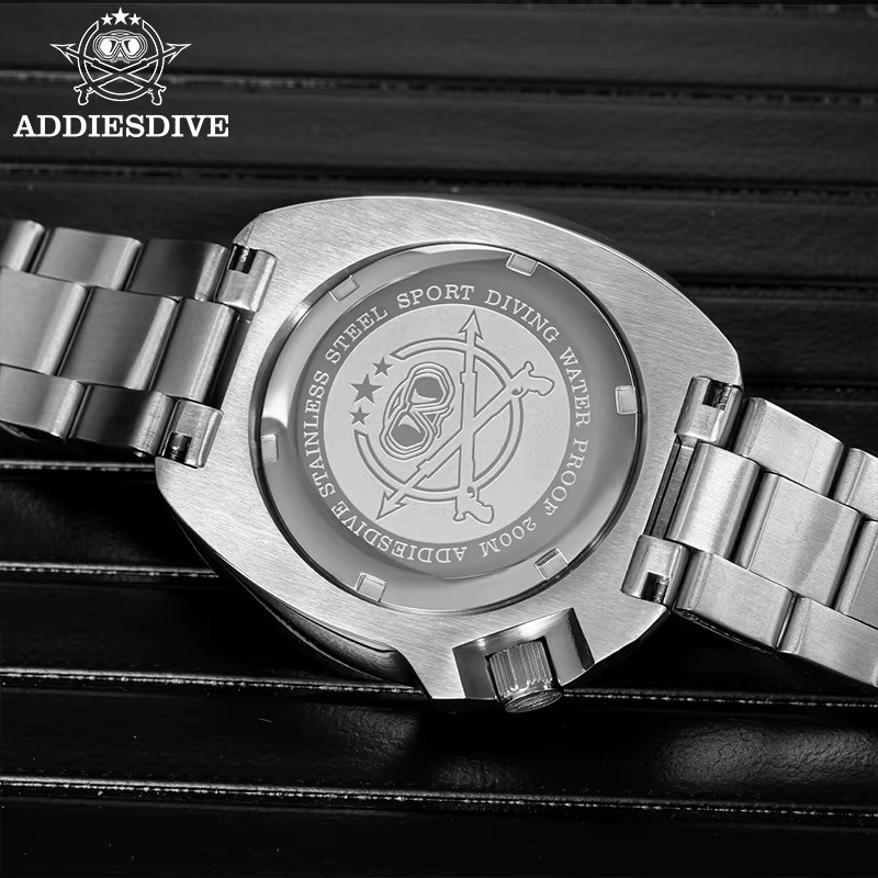 ADDIESDIVE Herrenuhr, Quarz, Edelstahl, Saphirglas, 20 ATM, Grau - Bild 2