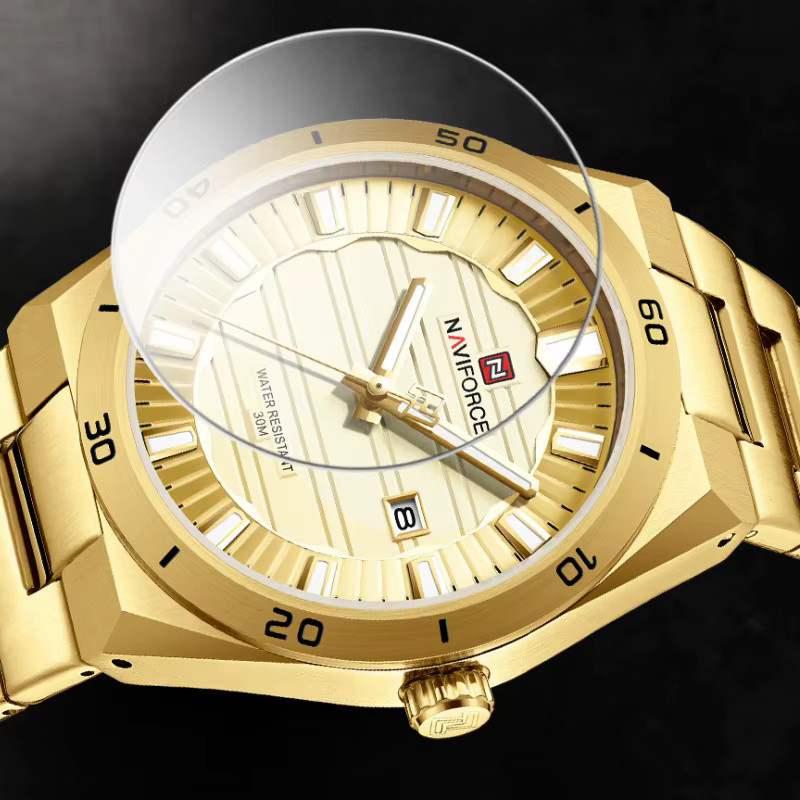 NAVIFORCE Armbanduhr, Quarz, Edelstahl, Gold, Herren, Wasserdicht - Bild 3