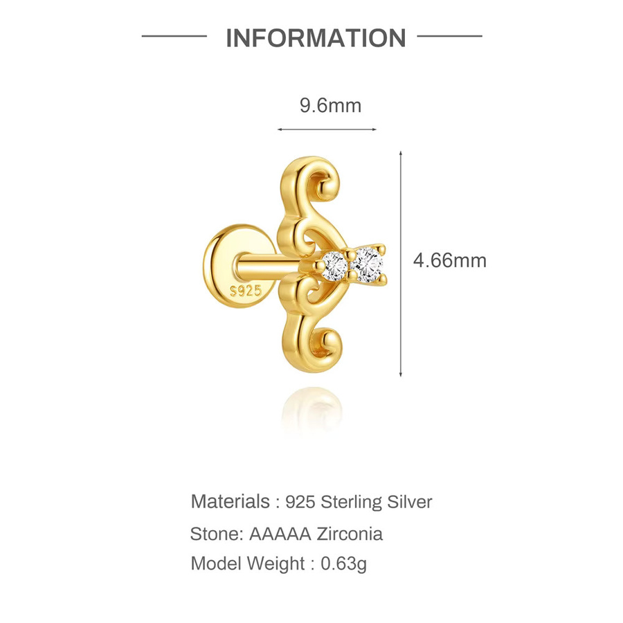 AIDE Ohrringe, 925 Silber, Herz-Wellen, Zirkonia, Damen - Bild 4