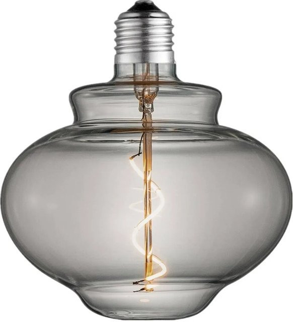 Lucande LED Filamentlampe E27 Globe, 4W, warmweiß, Glas und Alu-grau, dimmbar - Bild 1