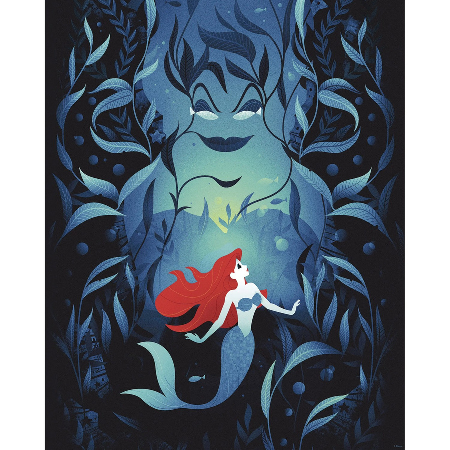 Komar Wandbild Disney Ariel und Ursula auf Leinwand, Blau, Breite: 40 cm, Höhe: 50 cm - Bild 2
