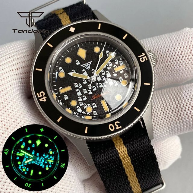 Tandorio Taucheruhr, Automatik, Edelstahl, 40 mm, Grün, Herren - Bild 1