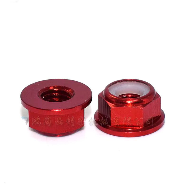 Xyfster 10er Set Flansch Kontermuttern aus Aluminiumlegierung mit Nylon-Einsatz und Anti-Skid Gummi Ring für RC Modelle in Rot - Bild 2