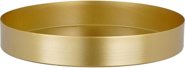 Mica Decorations Tablett Passo rund in Gold, Durchmesser: 23,5 cm, Höhe: 3,5 cm - Bild 1