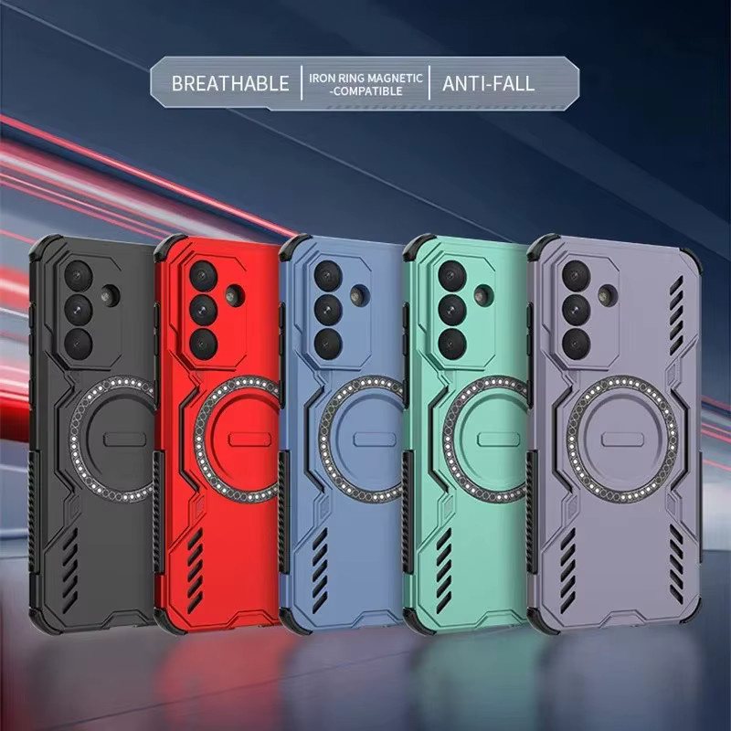 Robuste magnetische Schutzhülle aus PC und TPU für Samsung Galaxy S26 Ultra S25 Edge Plus A57 A56 und weitere Modelle in Blau mit Airbag Anti-Drop-Schutz - Bild 4
