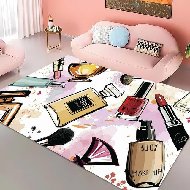 Karpetti Cartoon Make-up Teppich für Wohnzimmer und Schlafzimmer, rutschfest und waschbar, B/T: 70 x 100 cm, mehrfarbig - Bild 1