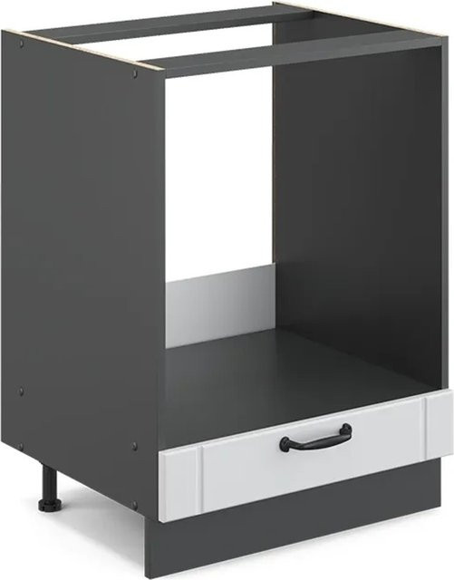 Vicco Herdumbauschrank Fame-Line in Weiß und Anthrazit im Landhausstil mit Soft-Close-Türen, Breite: 60 cm - Bild 1