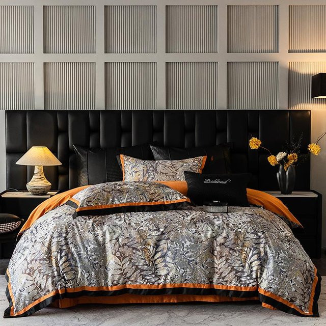 Bin Chi Textiles Bettwäscheset aus ägyptischer Baumwolle mit Digitaldruck Color Blocking, 4-teilig, Multicolour, für 1,5m Bett - Bild 1