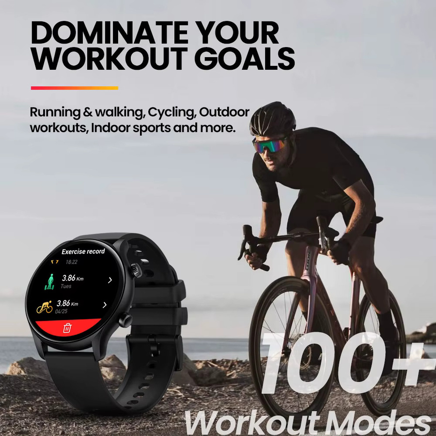 Zeblaze Smartwatch, Schwarz, Silikon, Unisex, 44 mm - Bild 6