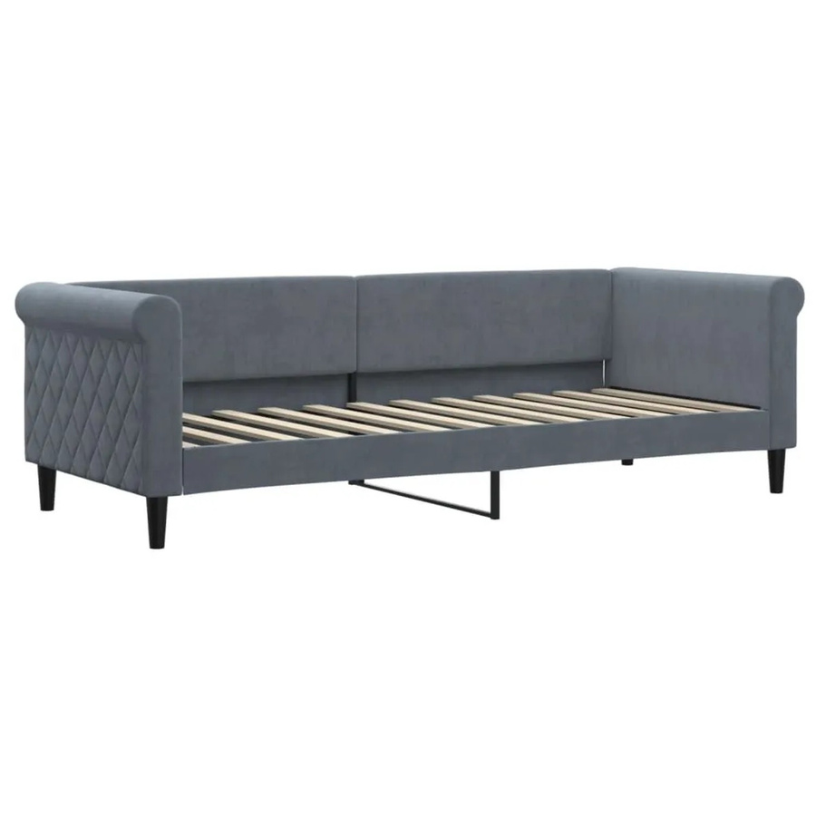 vidaXL Tagesbett aus Samt in Dunkelgrau, B/T/H: 200 x 80 x 68 cm - Bild 2