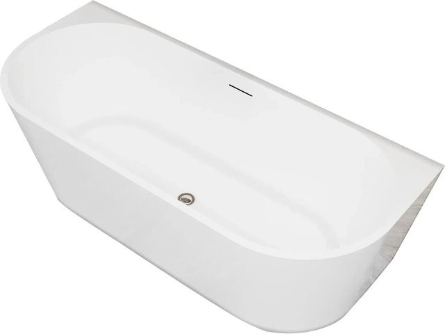 AICA Freistehende Badewanne in Weiß aus Acryl inklusive Ablauf und Überlauf, B/T: 170 x 80 cm - Bild 1