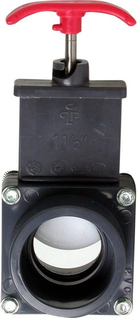 Planet Pool PVC Absperrschieber in Grau mit 2 x 38 mm Schlauchanschluss und 2 Klemmen - Bild 1