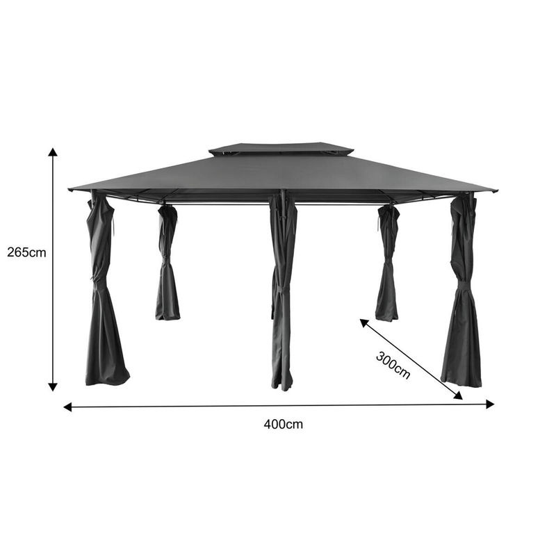 POCOline Pavillon aus Stahl in Schwarz B/H/L: 400 x 270 x 300 cm - Bild 4
