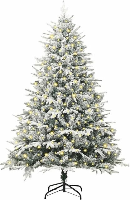 vidaXL Künstlicher Weihnachtsbaum Grün mit Warmweißer LED-Beleuchtung, Höhe: 180 cm - Bild 1