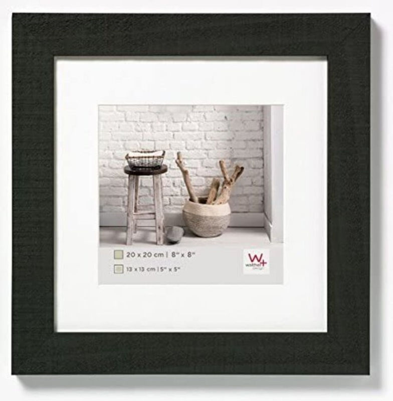 Walther Design HO220B Bilderwechselrahmen aus Holz in Schwarz mit Passepartout und Glas, quadratisch, B/H: 20 x 20 cm - Bild 2
