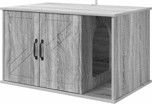 vidaXL Katzenhaus aus Holzwerkstoff in Grau Sonoma, B/T/H: 85 x 55 x 50 cm - Bild 1