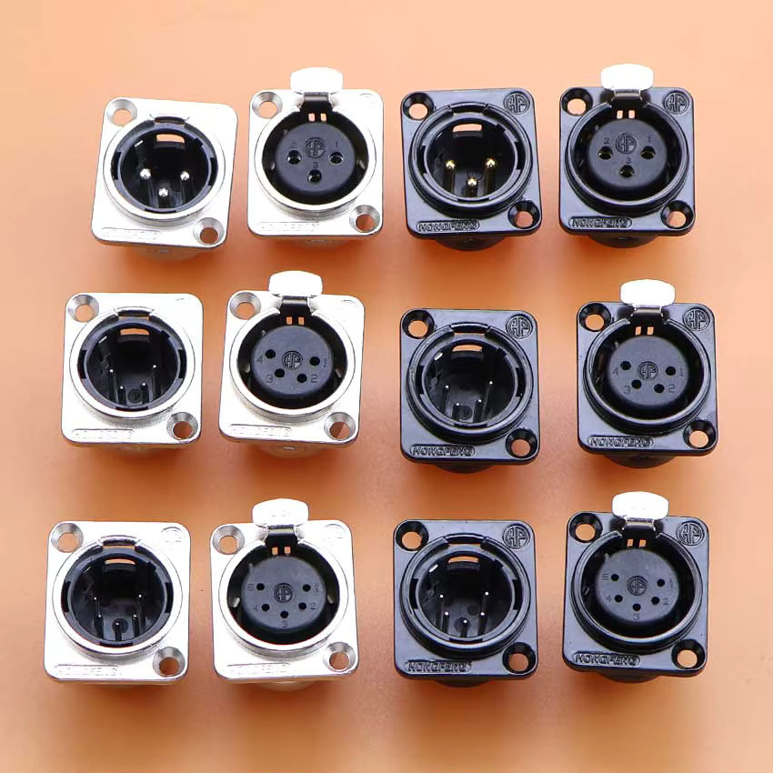 ChengHaoRan XLR Metall-Buchse Stecker für Audio und Mikrofon in Schwarz und Silber (3-Pin, 4-Pin, 5-Pin) - Bild 2