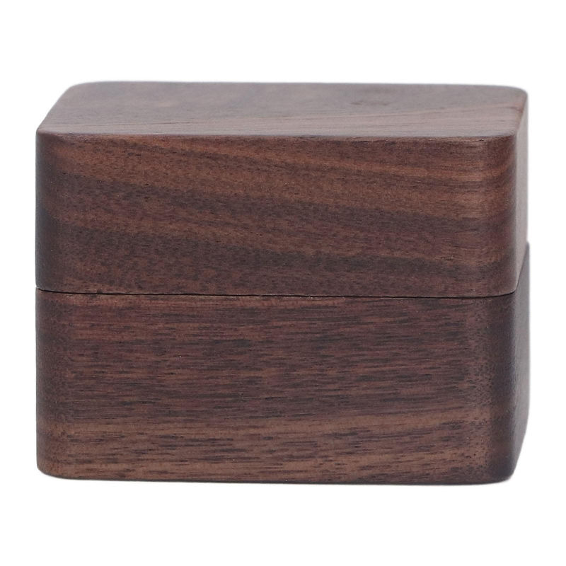 Igeteck Ringschatulle aus Holz im Retro-Stil mit Magnetknopf, schwarze Walnuss - Bild 3