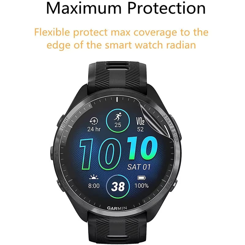 Hydrogel-Displayschutzfolie für Garmin Forerunner 55 165 255 265 965 Venu 2 Vivomove Trend und Vivoactive 5, transparent - Bild 2