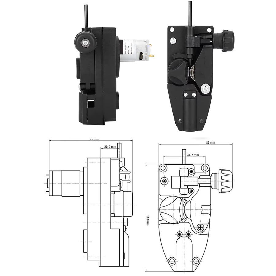 YOSOO MIG Schweißer Drahtvorschubmotor für 0,8/1,0mm Draht, DC 24V 10W, Schwarz - Bild 3
