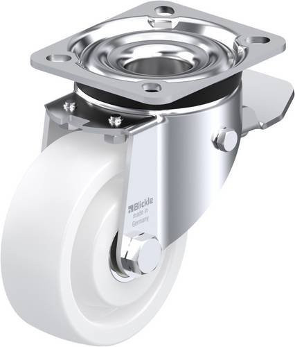 Blickle Lenkrolle LK-SPO 100K-1-ST mit Feststeller in Weiß, Rad-Durchmesser: 100 mm, Tragfähigkeit: 350 kg - Bild 1