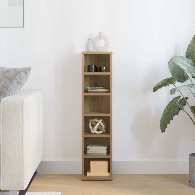 vidaXL CD-Regal in Artisan-Eiche aus Holzwerkstoff, B/T/H: 21 x 20 x 88 cm - Bild 3