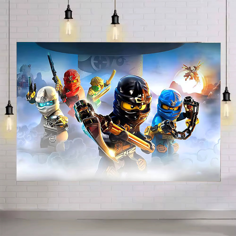 Mesuca Ninjagos Fotohintergrund für Kinder als Partydekoration, Mehrfarbig, B: 70 cm, H: 70 cm - Bild 2