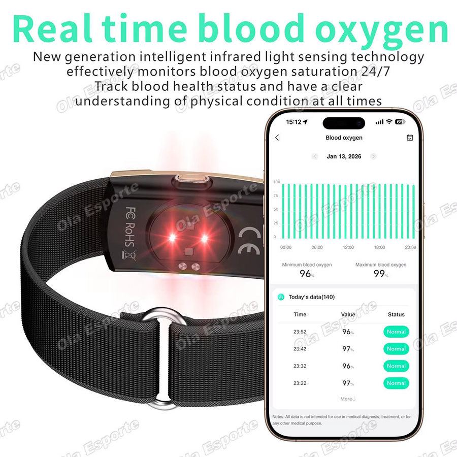 Ola Esporte Hw12 Smartwatch in Schwarz mit 178+ Sportmodi, Herzfrequenz- und Blutsauerstoffmessung sowie 24-Stunden-Gesundheitsüberwachung für Damen und Herren - Bild 3