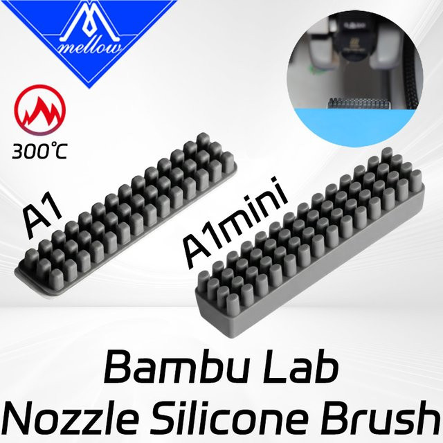 Mellow Düsenbürste aus Silikon in Rot für Bambu Lab A1 und A1 Mini 3D-Drucker - Bild 1