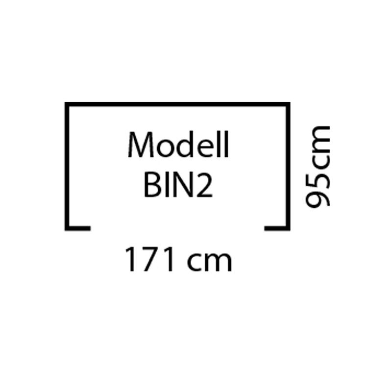 Globel Mülltonnenschrank Easy 5x3 aus Stahl in Anthrazit und Grau, B/T/H: 174 x 101 x 131 cm - Bild 3