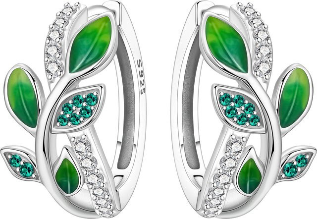 Cycuff Creolen 925 Silber, Grün Zirkonia, Damen - Bild 1