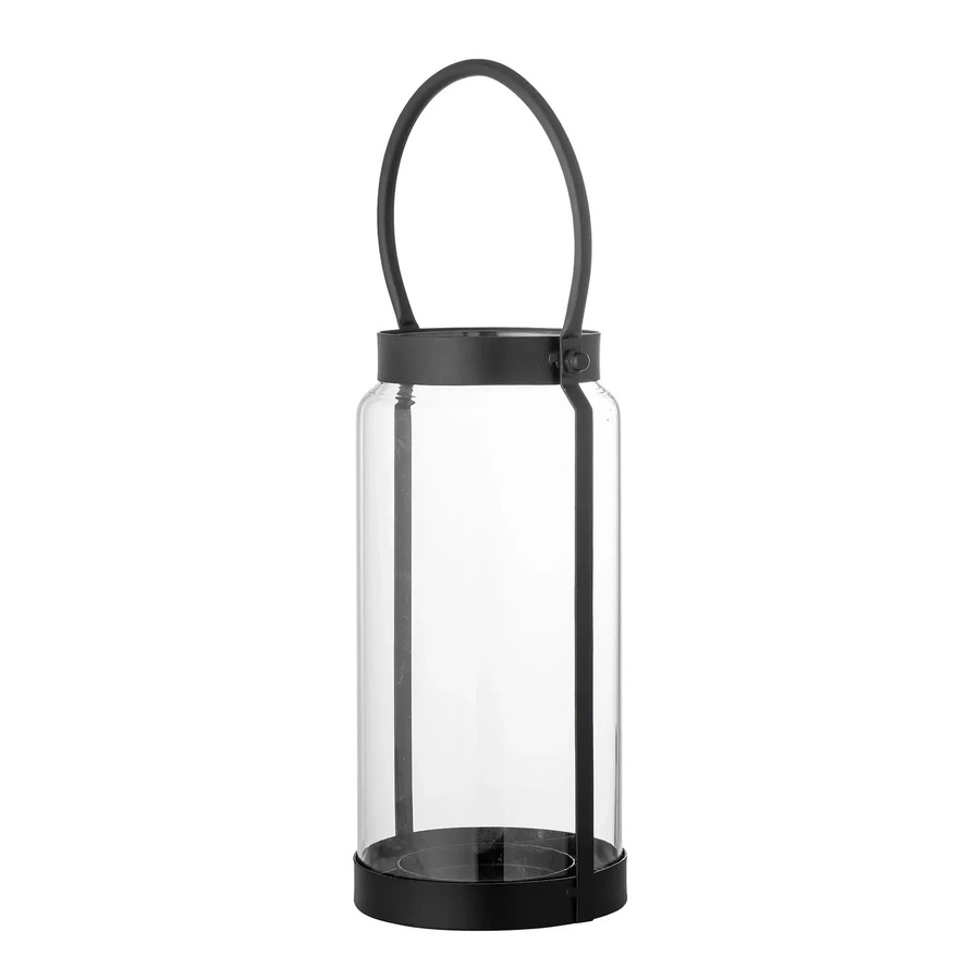 Bloomingville Laterne Danila aus Glas in Schwarz - Bild 1
