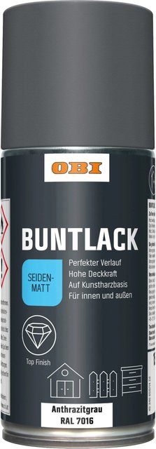 OBI Buntlack Spray Anthrazit RAL 7016 seidenmatt 150 ml - Bild 1