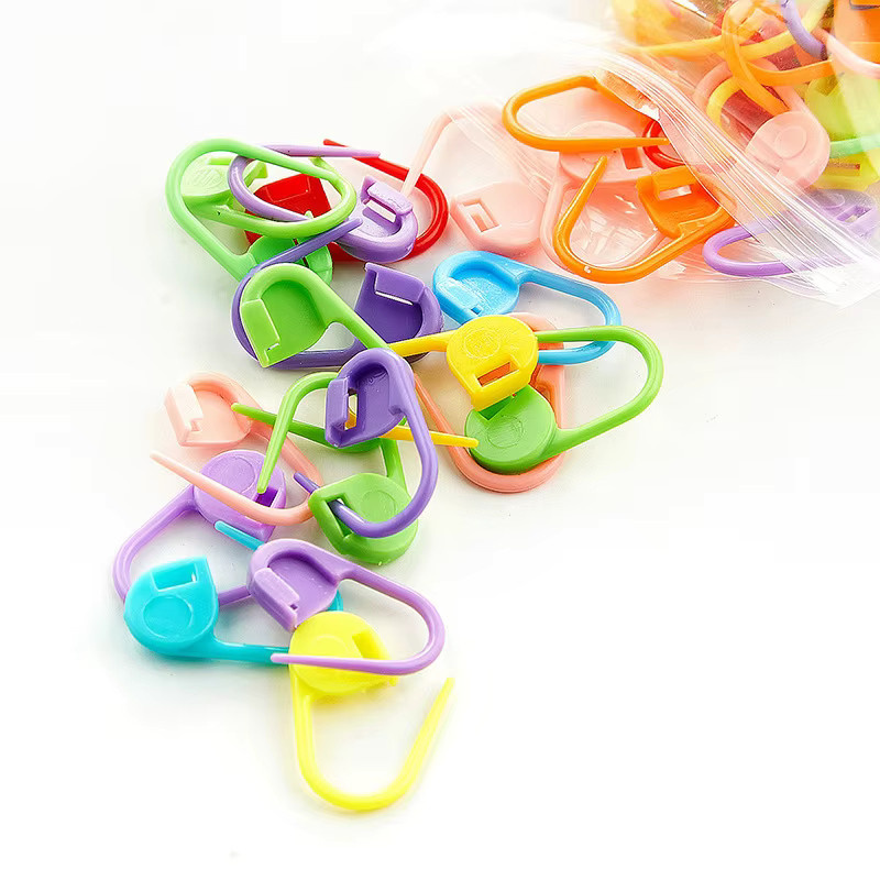 Locking Stitch Marker aus Kunststoff in Multicolour für Häkeln und Stricken, Set mit 50 Stück - Bild 2