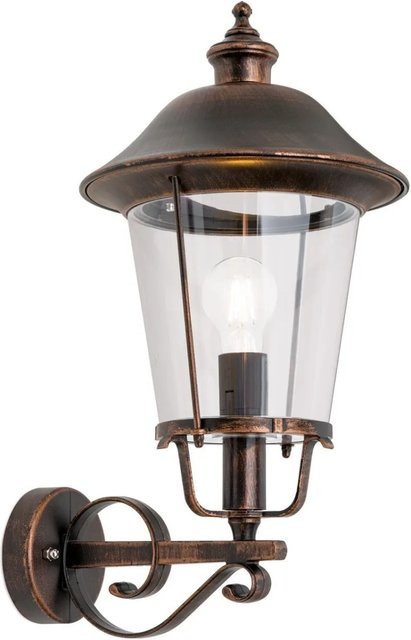 Orion Leuchten Außen Wandleuchte Schwarz-Kupfer Up-Light aus Siluminguss mit E27 Fassung für LED-Leuchtmittel - Bild 1