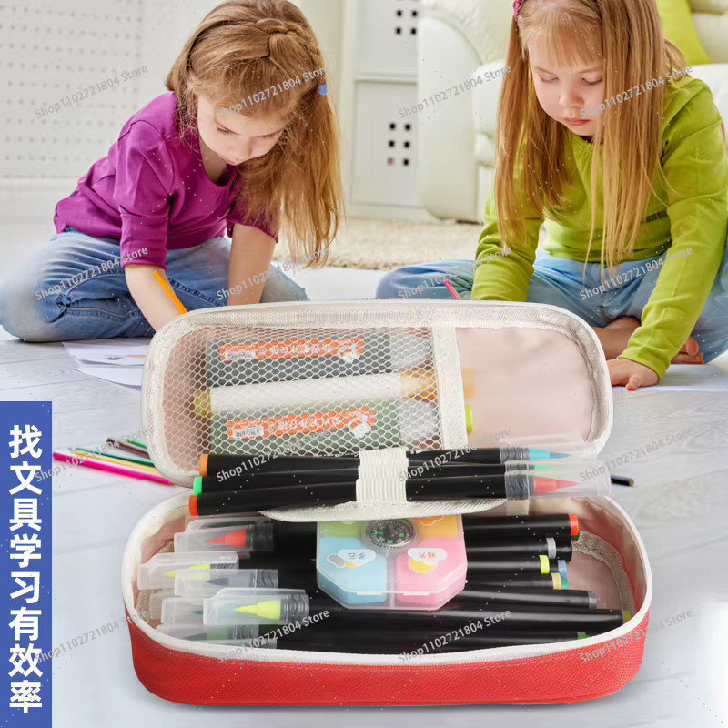 Potdemiel Capibara Federmäppchen mit Cartoon-Buchstaben-Print für Schüler und Kinder - Bild 2