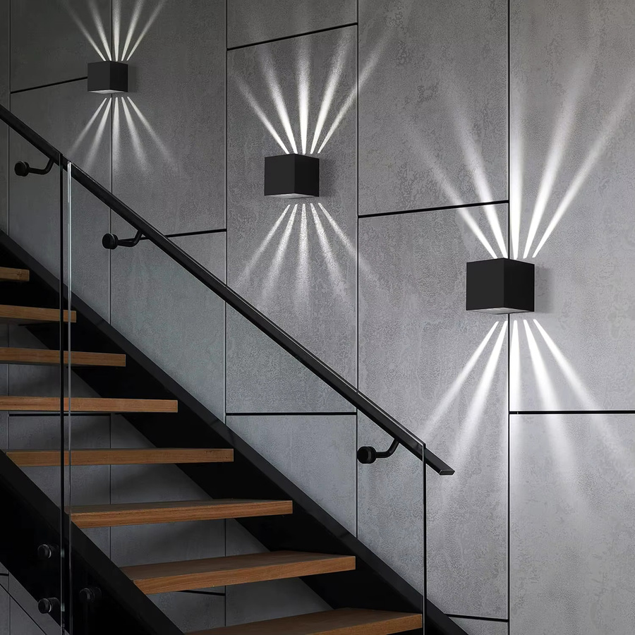 2er-Set LED Wandleuchte Schwarz Up-Down Wandlampe IP65 Wasserdicht für Innen und Außen mit 4500K Kaltweiß 10W - Bild 2