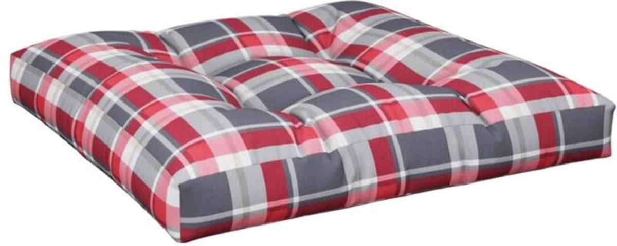 Vidaxl Palettenkissen in Rot mit Karomuster aus Stoff, B/T/H: 70 x 70 x 12 cm - Bild 1