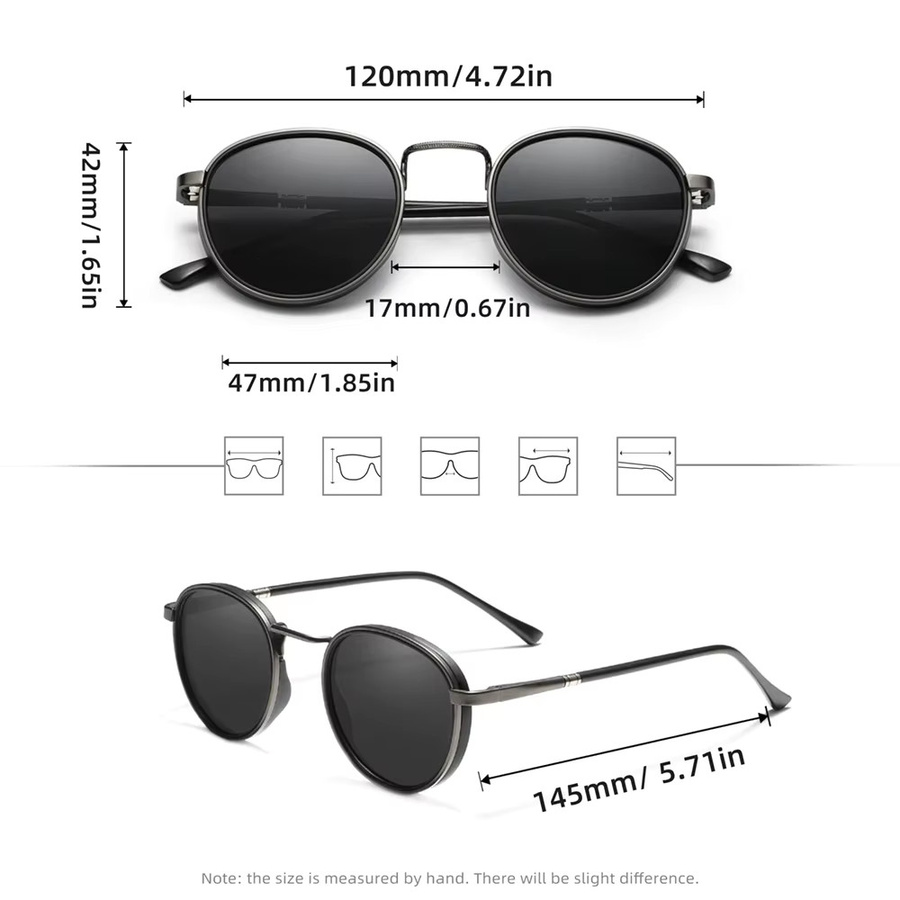 RIVIERSUN Sonnenbrille, rund, Vollrand, Metall, schwarz, Unisex - Bild 2