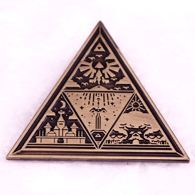 Brosche Emaille Pin Vintage, Bronze, Gold, Unisex - Bild 1
