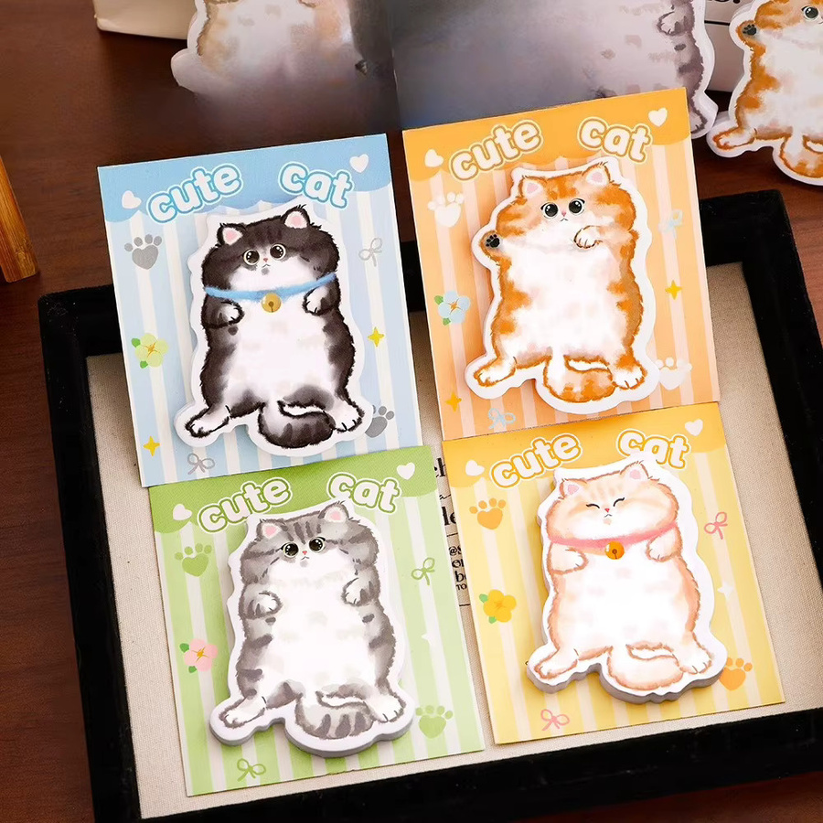 TWBEB Kawaii Katzenform Haftnotizen in Mehrfarbig mit 30 Blatt pro Block - Bild 3