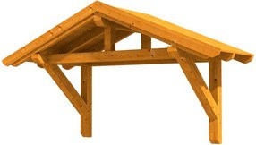 Skan Holz Haustür-Vordach Stralsund 1 aus nordischer Fichte, Eiche hell-braun, B/T: 289 x 116 cm - Bild 1